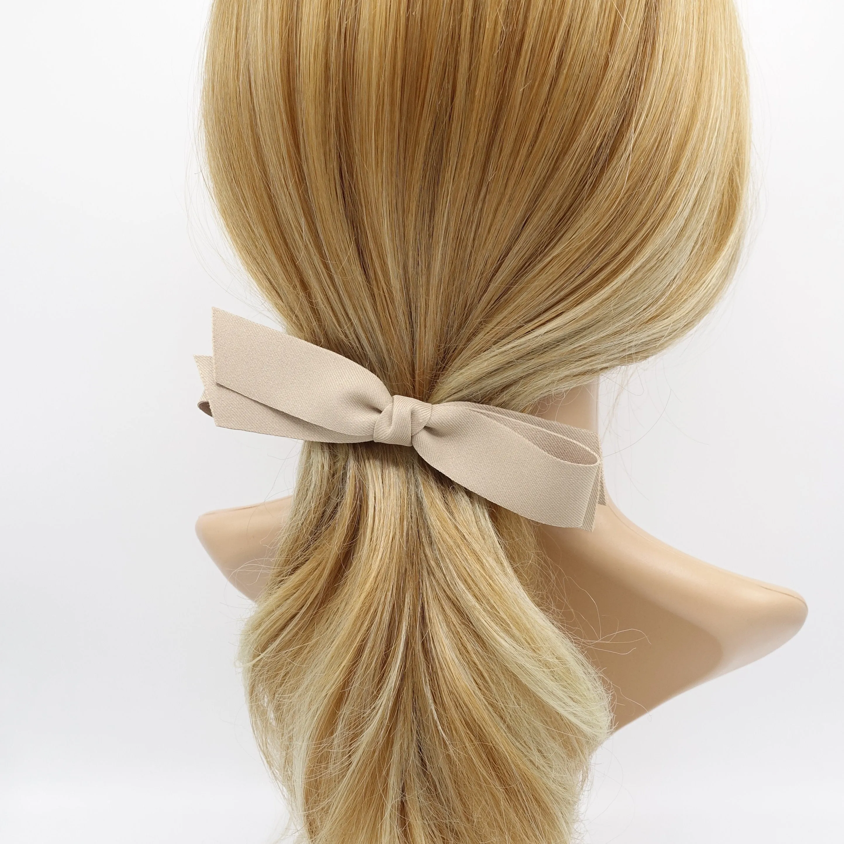 straight hair bow, folded hair bow, solid hair bow for women