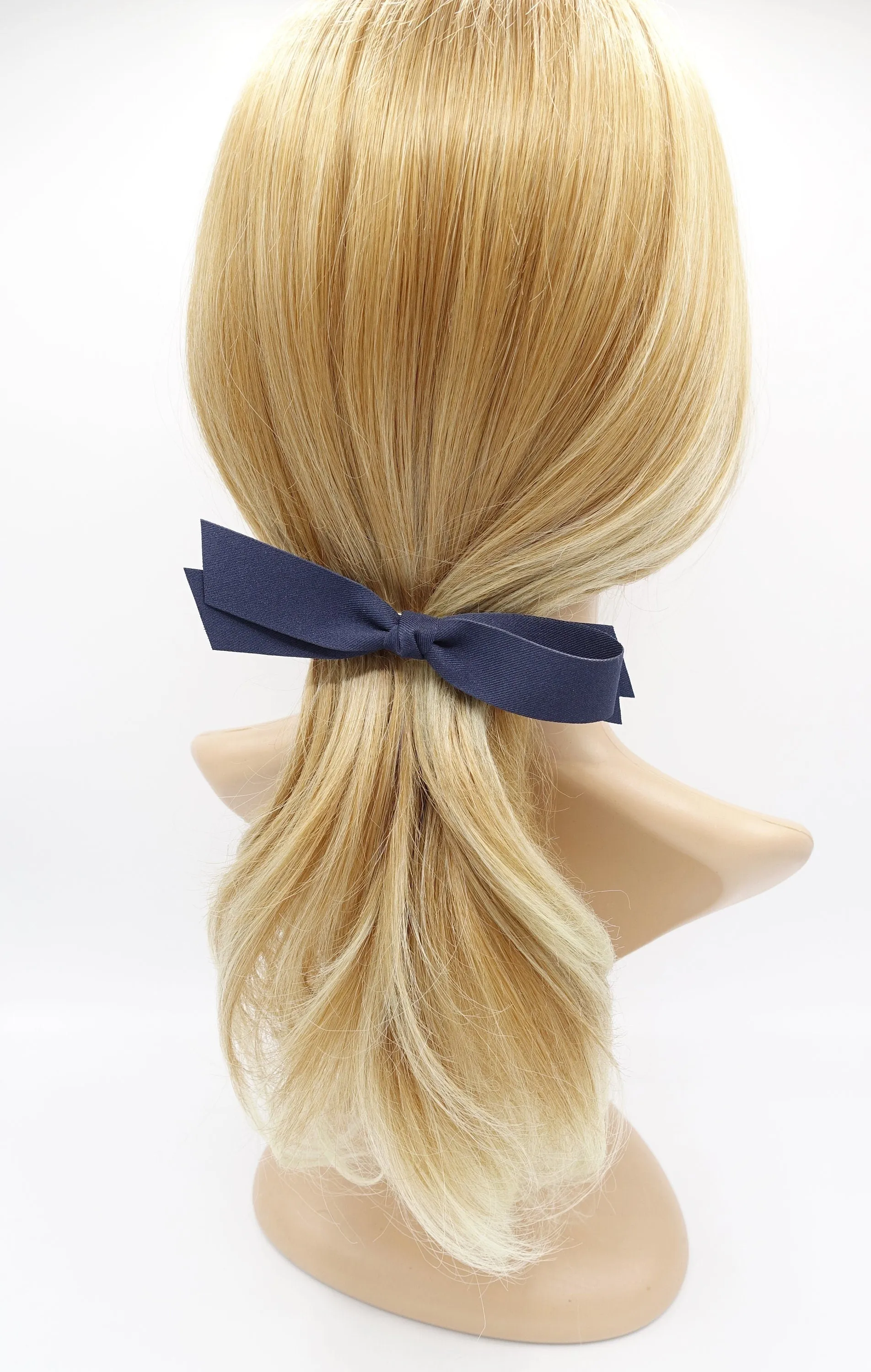 straight hair bow, folded hair bow, solid hair bow for women