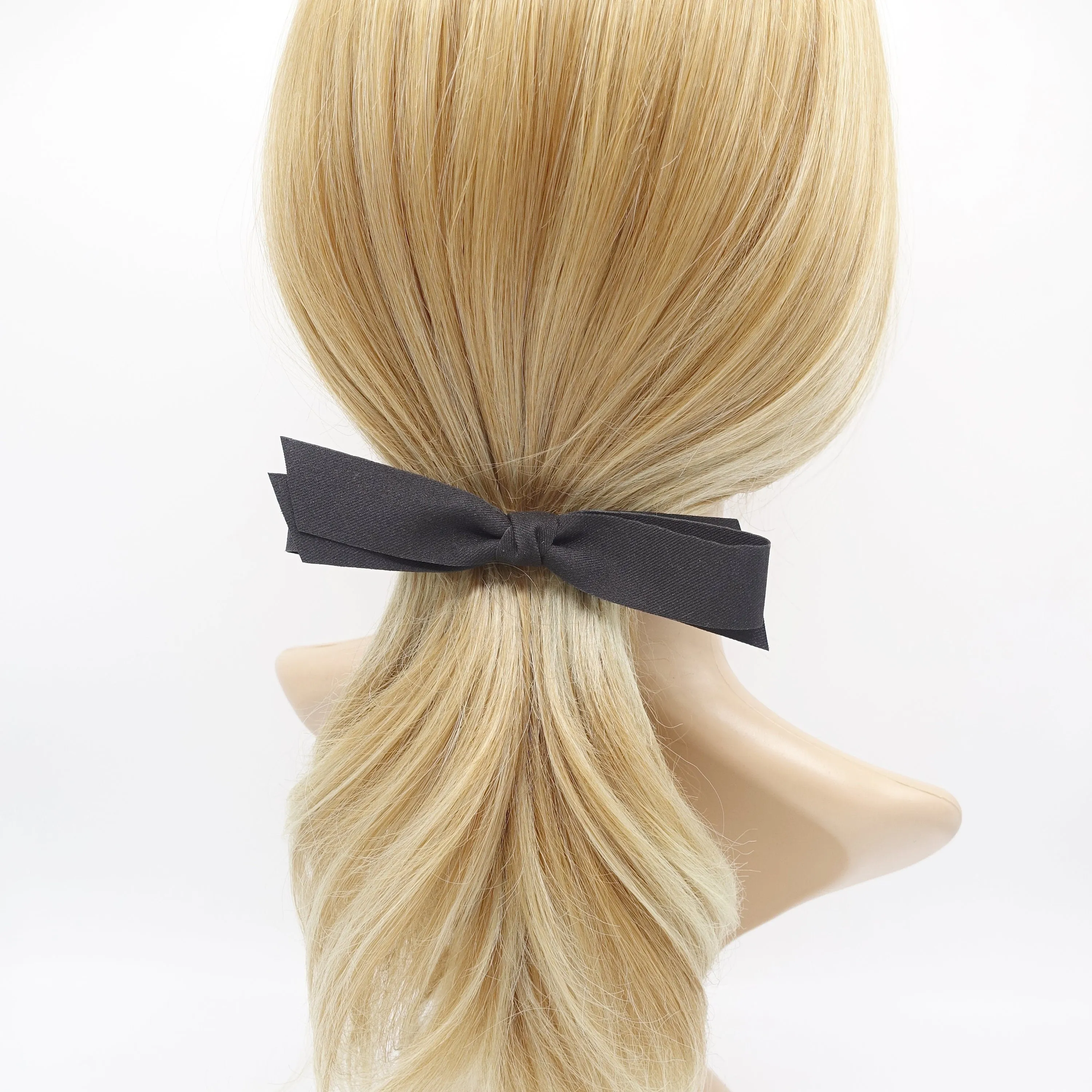 straight hair bow, folded hair bow, solid hair bow for women