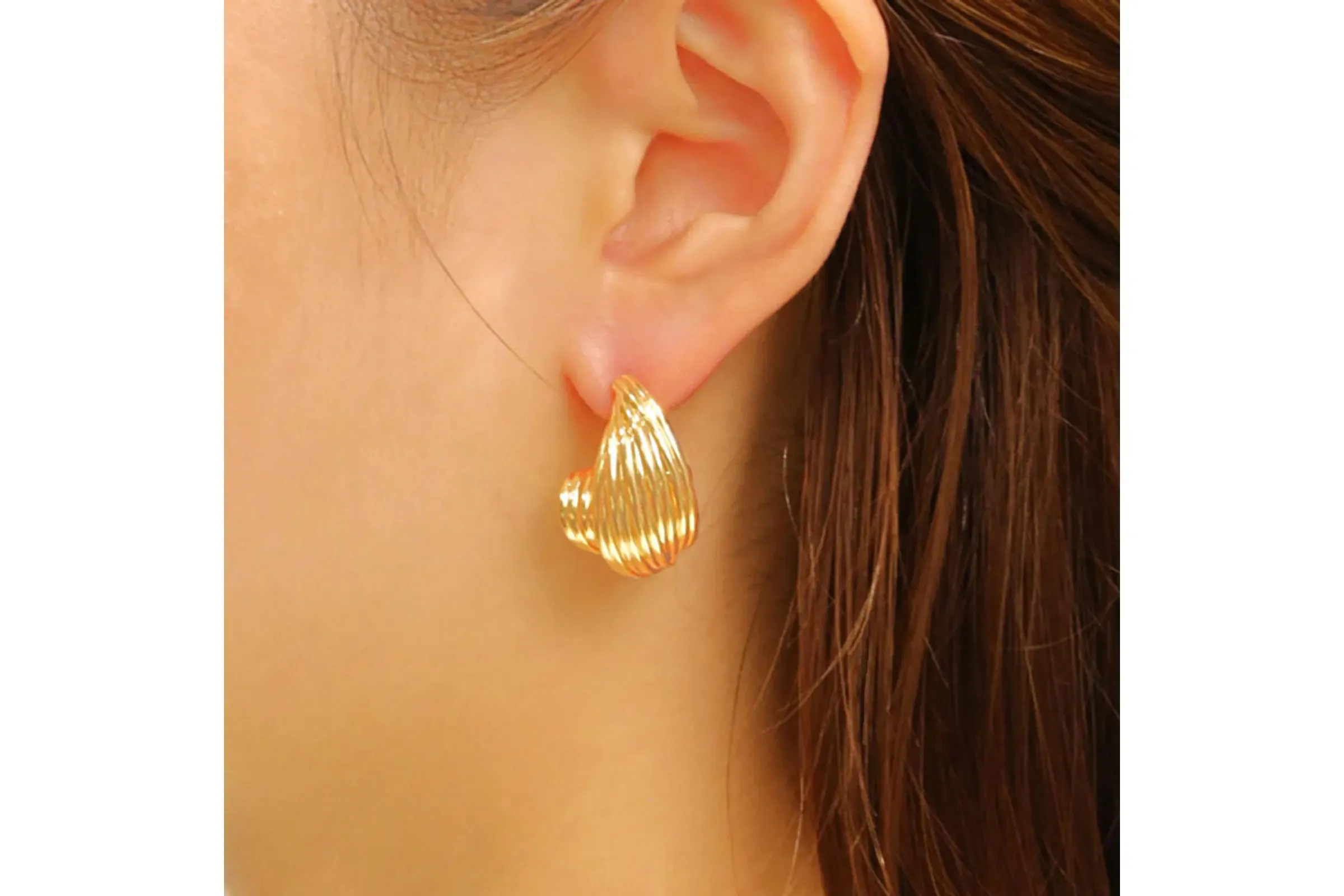 Stud 14K Small Spiral Wire Earrings for Women