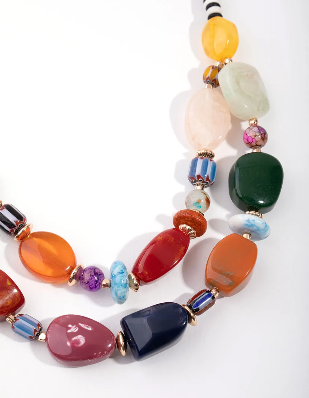 Swirl Mixed Colour Stone Necklace