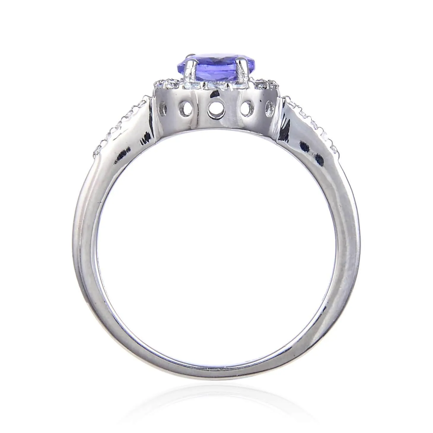 Tanzanite Halo Ring