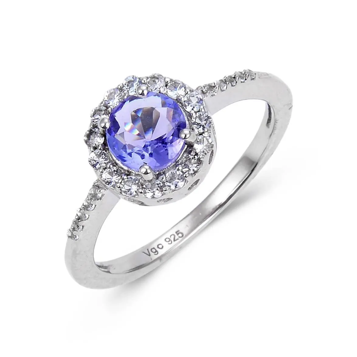 Tanzanite Halo Ring