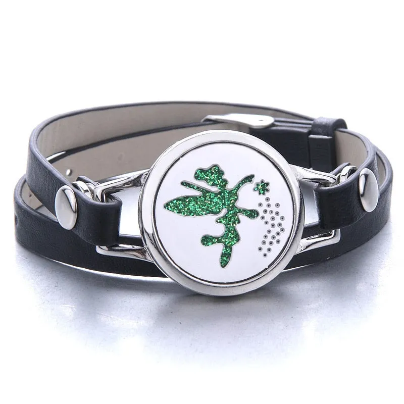 Tree of Life Essential Oil Diffuser Leather Bracelet