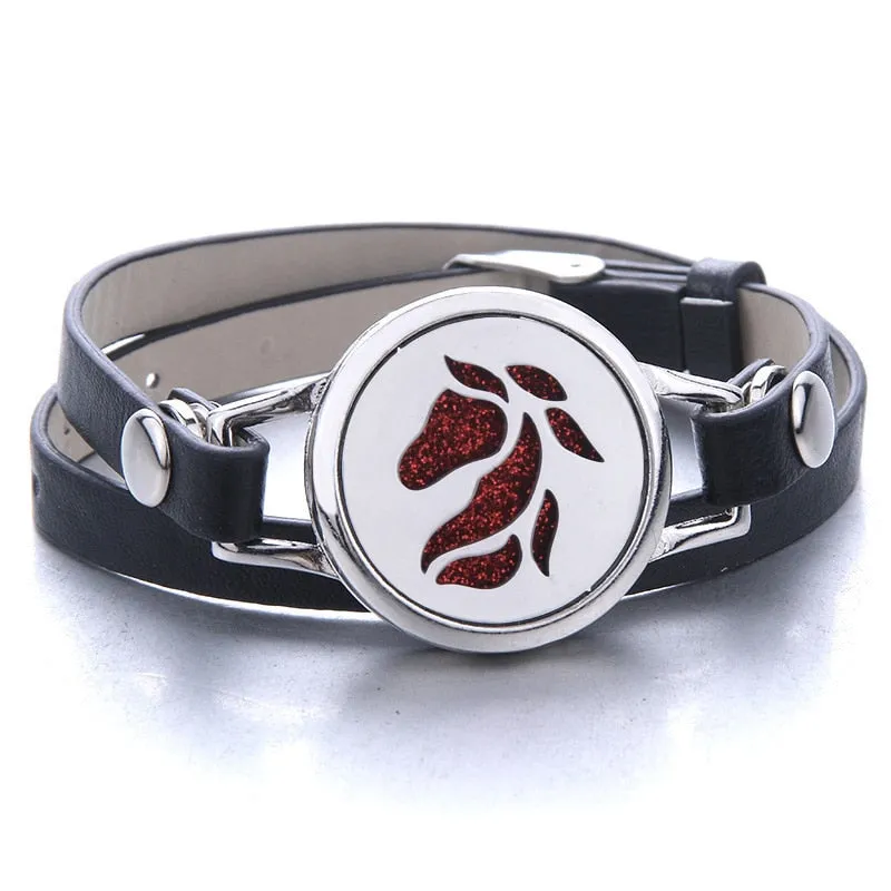 Tree of Life Essential Oil Diffuser Leather Bracelet