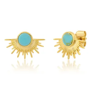 Turquoise Sunburst Studs