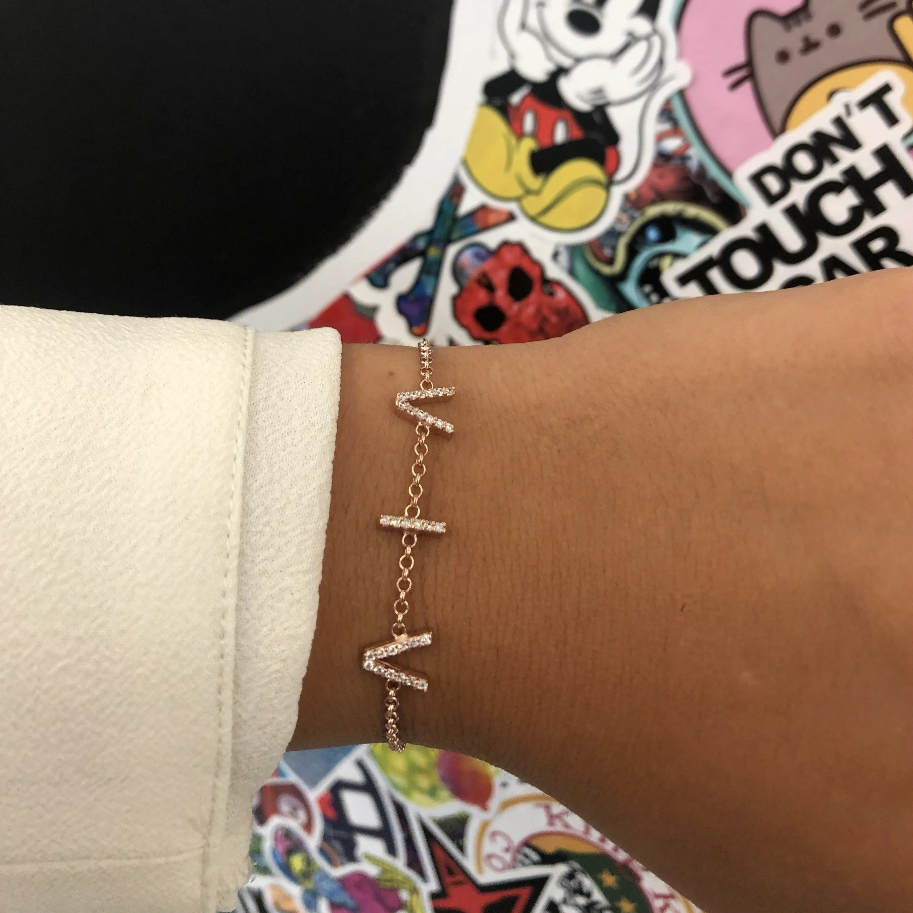 VIV Customized CZ Floating Initial Bracelet