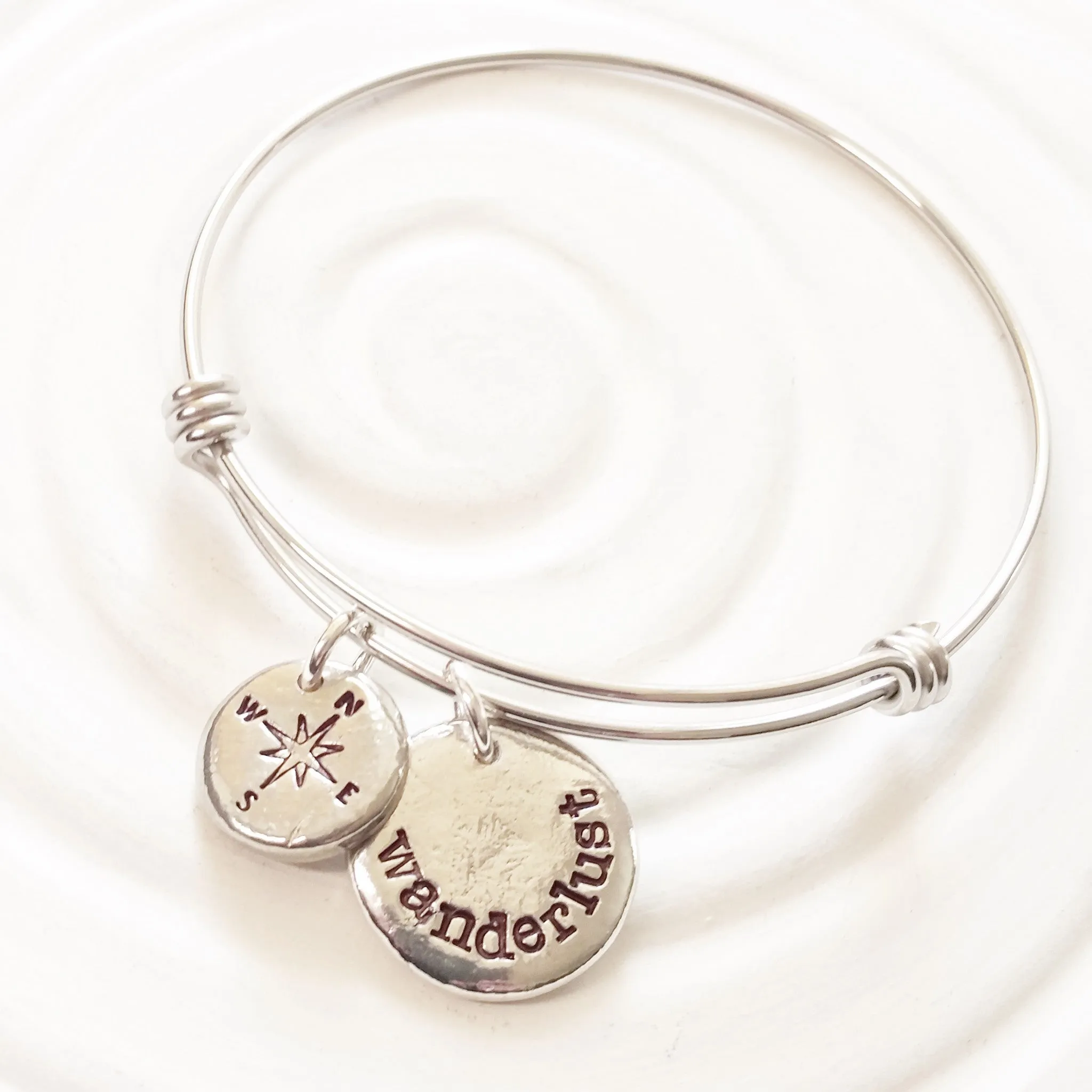 Wanderlust Bracelet | Compass Bracelet | Adjustable Bangle