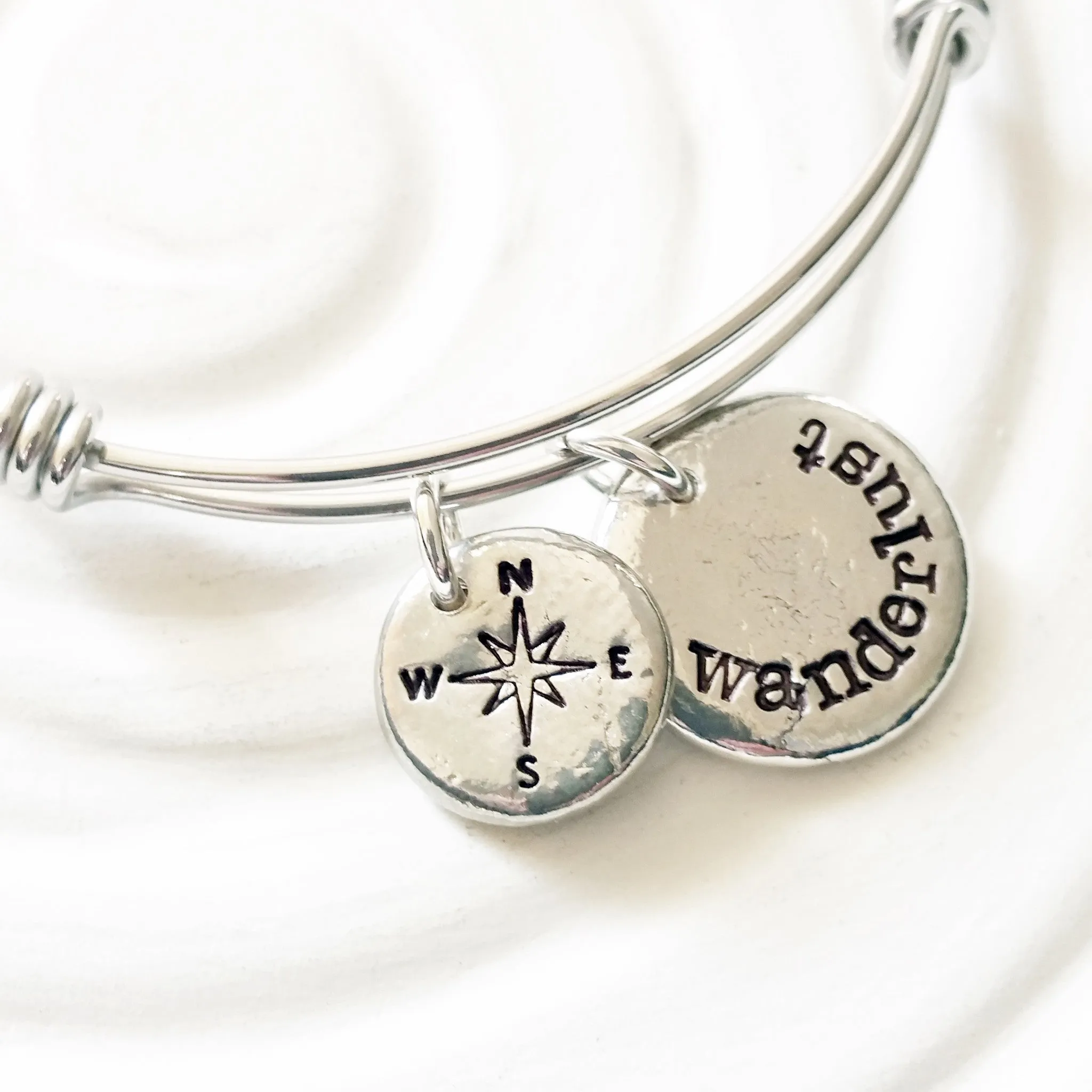 Wanderlust Bracelet | Compass Bracelet | Adjustable Bangle