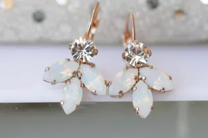 WHITE CRYSTAL EARRINGS