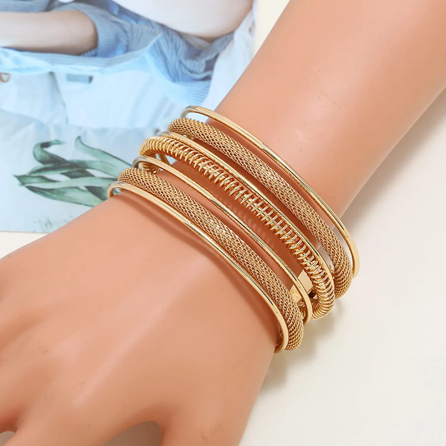 Yellow Chimes Bracelet for Women and Girls Fashion Golden Cuff Kadaa Bracelets for Women | Gold Plated Hand Cuff Kadaa Bracelet | Birthday Gift For Girls and Women. (Design 5)