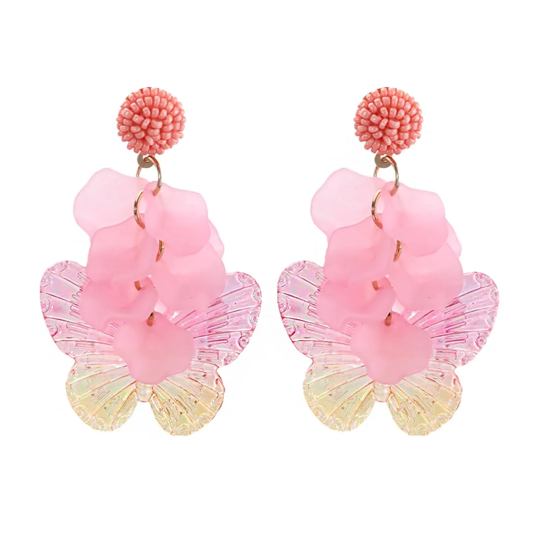 Yellow Chimes Earrings for Women and Girls | Drop Earrings for Women | Pink Butterfly Earrings for Girls | Birthday Gifts for Women | Anniversary Gift For Wife