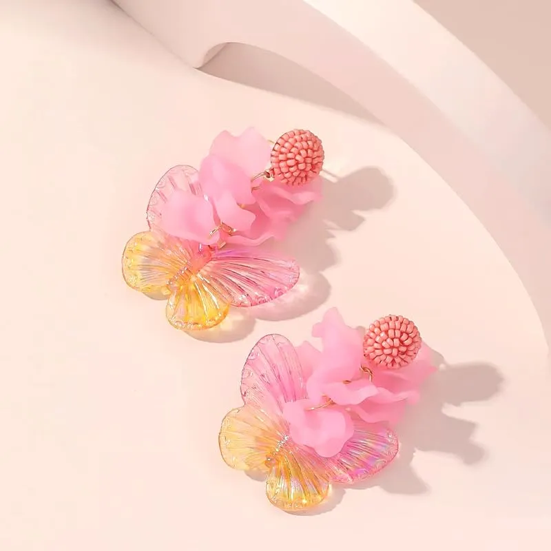 Yellow Chimes Earrings for Women and Girls | Drop Earrings for Women | Pink Butterfly Earrings for Girls | Birthday Gifts for Women | Anniversary Gift For Wife