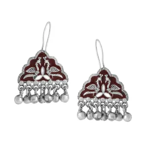 Yellow Chimes Earrings for Women and Girls Meenakari Drop Earrings | Silver Tone Maroon Meenakari Drop Earrings | Birthday Gift for girls and women Anniversary Gift for Wife